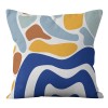 Home Blue abstract geometric pillow cover maple leaf grass pattern sofa living room decorative pillow cover