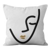 Home Blue abstract geometric pillow cover maple leaf grass pattern sofa living room decorative pillow cover