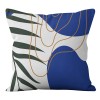 Home Blue abstract geometric pillow cover maple leaf grass pattern sofa living room decorative pillow cover