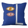 Home Blue abstract geometric pillow cover maple leaf grass pattern sofa living room decorative pillow cover