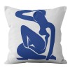 Home Blue abstract geometric pillow cover maple leaf grass pattern sofa living room decorative pillow cover
