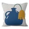 Home Blue abstract geometric pillow cover maple leaf grass pattern sofa living room decorative pillow cover