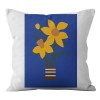 Home Blue abstract geometric pillow cover maple leaf grass pattern sofa living room decorative pillow cover