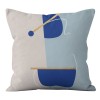 Home Blue abstract geometric pillow cover maple leaf grass pattern sofa living room decorative pillow cover