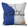 Home Blue abstract geometric pillow cover maple leaf grass pattern sofa living room decorative pillow cover