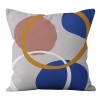 Home Blue abstract geometric pillow cover maple leaf grass pattern sofa living room decorative pillow cover