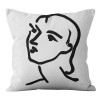 Home Blue abstract geometric pillow cover maple leaf grass pattern sofa living room decorative pillow cover
