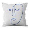Home Blue abstract geometric pillow cover maple leaf grass pattern sofa living room decorative pillow cover
