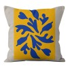 Home Blue abstract geometric pillow cover maple leaf grass pattern sofa living room decorative pillow cover