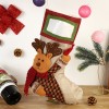 European and American style large elk Christmas decoration socks Snowman Christmas socks grid cloth cotton linen gift bag pendant christmas bag