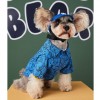 Dog clothes handsome cute shirt autumn Teddy Chenery bear printed pet bipedal fashion