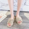 Die Kalu Women's Shoes Winter Wear Korean Fashion Rhinestone Flower Cross-hair Slippers