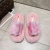 Furry slippers women autumn and winter Europe and the United States 42 large size gradient small rabbit fur slippers home cotton slippers