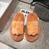 Furry slippers women autumn and winter Europe and the United States 42 large size gradient small rabbit fur slippers home cotton slippers