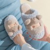 Winter warmth and non-slip thick-soled home use mute home cartoon plush cotton slippers female couple