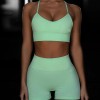 Thickened European and American sexy suspender sports fitness top women's seamless Yoga bra 
