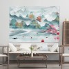Ancient scenery background cloth sunset mountain wave bedside bedroom living room sofa background decorative painting wall cloth