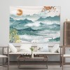 Ancient scenery background cloth sunset mountain wave bedside bedroom living room sofa background decorative painting wall cloth