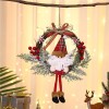 Christmas decorations wreath Santa Claus cartoon doll door hanging English letters dead branch rattan wreath