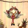 Christmas decorations wreath Santa Claus cartoon doll door hanging English letters dead branch rattan wreath