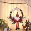 Christmas decorations wreath Santa Claus cartoon doll door hanging English letters dead branch rattan wreath