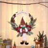Christmas decorations wreath Santa Claus cartoon doll door hanging English letters dead branch rattan wreath