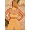 2021 autumn and winter seamless Yoga suit European and American thread knitted short sleeved trousers suit women's sports fitness suit 