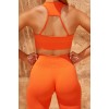 2021 autumn and winter seamless Yoga suit European and American thread knitted short sleeved trousers suit women's sports fitness suit 