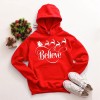 Fd671 2021 autumn and winter European and American women's Christmas letter printing casual loose red Hoodie