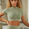 2021 autumn and winter sand wash seamless yoga clothes women's long sleeve sports fitness clothes high waist hip pants 