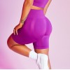 2021 European and American seamless yoga clothes women's sports fitness clothes long sleeve quick drying running high waist hip lifting pants 