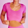 2021 European and American seamless yoga clothes women's sports fitness clothes long sleeve quick drying running high waist hip lifting pants 