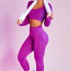 Winter long sleeved long pants Yoga suit European and American sports fitness suit tight seamless Yoga suit female 