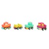 Huiye 4pcs plastic colorful soft rubber educational toys kids mini cartoon pull back cars toys for child