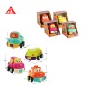 Huiye 4pcs plastic colorful soft rubber educational toys kids mini cartoon pull back cars toys for child