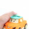 Huiye hot sale mini kids car with universal wheels bump and go with lighting and music cartoon electric musical taxi car toys