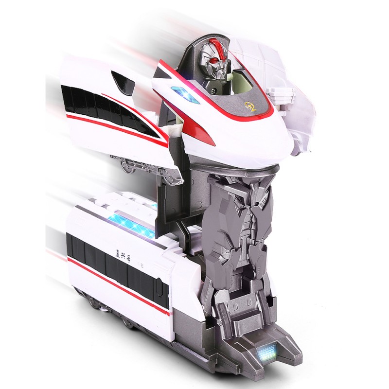 Huiye 2020 kids electric train deformation transformation car robot toy for kids