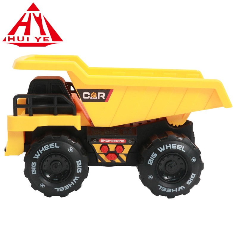 Huiye high quality baby plastic friction toy vehicles powered construction engineering car model dump truck toy