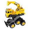 Huiye good quality city car serises super big wheel collision bounce IC light friction powered construction truck model toys car