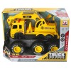 Huiye good quality city car serises super big wheel collision bounce IC light friction powered construction truck model toys car