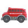 Huiye hot sale baby cartoon truck friction toy vehicles with light and music friction car toy plastic school bus toys for kids