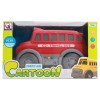 Huiye hot sale baby cartoon truck friction toy vehicles with light and music friction car toy plastic school bus toys for kids
