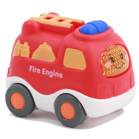 Huiye new kid cartoon fire truck small rescue car plastic mini friction power formula car toy  truck toy fire engine toy