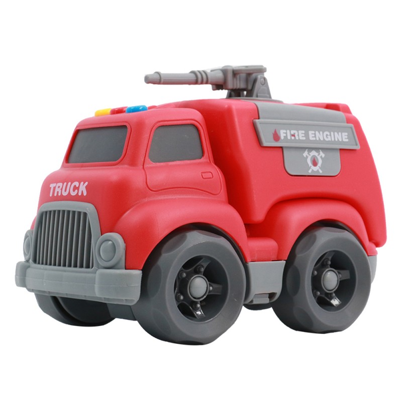 Huiye 2020 children funny free wheel cartoon car toys for kids plastic toys friction powered cars fire truck toy