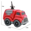 Huiye 2020 children funny free wheel cartoon car toys for kids plastic toys friction powered cars fire truck toy