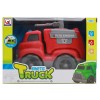 Huiye 2020 children funny free wheel cartoon car toys for kids plastic toys friction powered cars fire truck toy