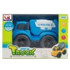 Huiye best quality educational toys learning child friction powered cars free wheel truck toy for kids cartoon police car toy