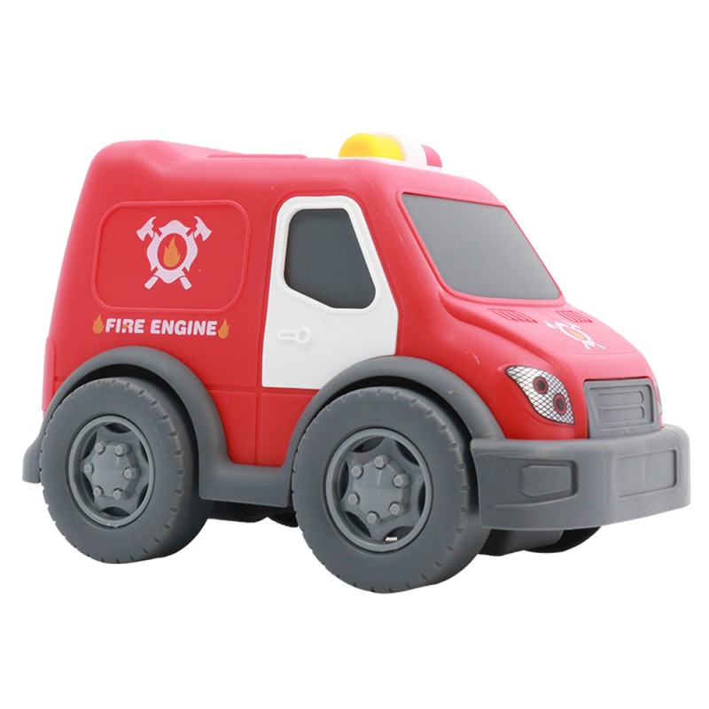 Huiye mini cartoon light and sound friction fire engine truck toy