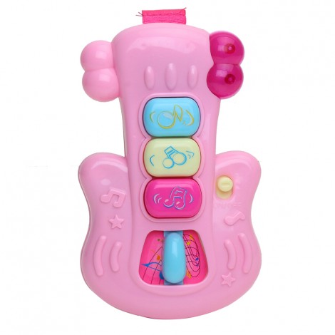 Huiye wholesale kids play musical instrument small pink guitar toy for girls