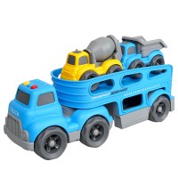 Huiye amazon top seller plastic free wheel carrier friction powered cars toys with 2 mini cars
